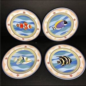 Set of 4 Claire Murray Coral Reef by Sakura 8 1/4” Dessert Salad Plates NIOB